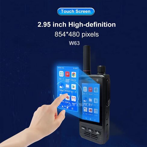 IP68 ANYSECU W63 4G Network Radio, Work with Zello PTT Real PTT Poc Radio, Android Mobile Phone US Band Frequency in Kuwait