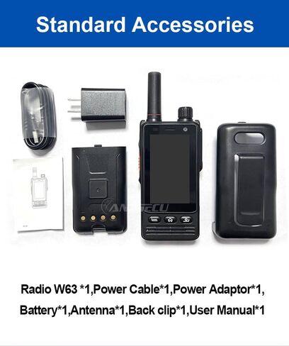 IP68 ANYSECU W63 4G Network Radio, Work with Zello PTT Real PTT Poc Radio, Android Mobile Phone US Band Frequency in Kuwait