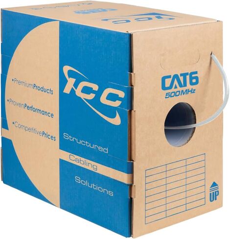 ICC CMR CAT6 UTP 500 MHz (NO SPLINE) / ICC-ICCABR6VWH / in Kuwait