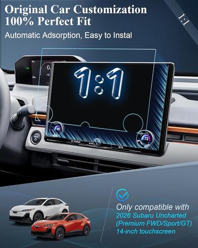 BIBIBO Matte Anti-Glare for 2026 Subaru Uncharted Screen Protector 2026 Subaru Uncharted (Premium FWD/Sport/GT) شاشة لمس 14 بوصة [زجاج مقسى مضاد للخدش] 2026 Subaru Uncharted Accessories in Kuwait