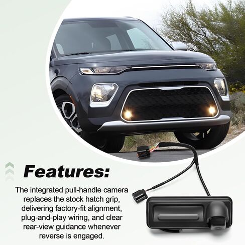 Backup Parking Rear View Camera with Pull Handle Assembly Compatible with 2020 2021 Kia Soul Replace 99240-K0000 99240K0000 in Kuwait