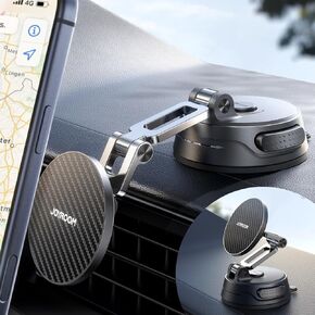 حامل سيارة JOYROOM لهاتف iPhone، [ثلاثي الطي] حامل سيارة MagSafe iPhone، [قاعدة شفط Pro+Gel] حامل سيارة iPhone يدور 360 درجة، مغناطيس قوي لهاتف iPhone 17 Pro Max والسلاسل الأخرى [ليس للشحن] in Kuwait