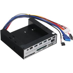 محور توسيع اللوحة الأمامية 5.25 بوصة مع 3 منافذ USB3.0 2 USB2.0 قارئ بطاقات 5 في 1 يدعم لوحة احتياطية بمفتاح واحد in Kuwait