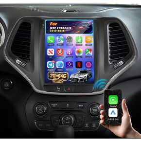 Vertical Car Radio for Jeep Cherokee 2013-2018, 9.7 inch Android Touchscreen Cherokee Stereo with Carplay/Android Auto, Support Backup Cam/GPS/Bluetooth/FM/RDS/SWC/2+64/EQ in Saudi Arabia