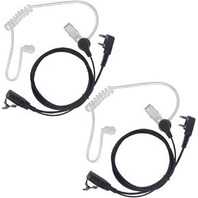 سماعة أذن لاسلكية مع ميكروفون/PTT متوافقة مع Baofeng Kenwood uv-5r uv-82 bf-888s bf-f8hp tk-2202 tk-2402 tk-3402 nx-200 nx-320، سماعة رأس أنبوبية صوتية سرية، عبوتان in Kuwait