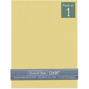 CountryArtHouse Soft Yellow 12x16 Uncut Art Mat Board - No Opening - 1 Mat in Kuwait