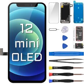 [OLED] استبدال شاشة لهاتف iPhone 12 Mini 5.4 بوصة محول رقمي للشاشة الأمامية ومستشعر القرب OLED 3D Touch طقم أدوات إصلاح التجميع الكامل A2399 A2176 A2398 A2400 in Kuwait