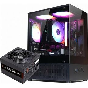 ZALMAN Builders Combo - Cubix-G Compact Micro-ATX Gaming PC Case, Black with 600W 80+ Bronze PSU Bundle, 3 x FRGB Fans, USB-C Front I/O, High-Efficiency Power Supply with Active PFC in Kuwait