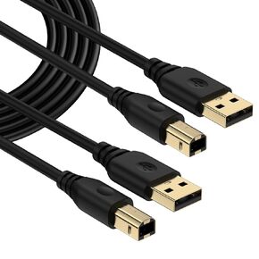 USB A to USB B Printer Cable 10FT,2Pack USB 2.0 Type A Male to Type B Male Scanner Cable High Speed Printer Cord USB MIDI Cable for HP Canon Dell Epson Brother Lexmark Xerox Samsung DAC Piano Computer in Kuwait