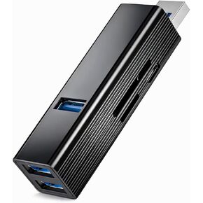 VIENON USB 3.0 Hub 6 في 1، محول USB من الألومنيوم مع منفذ طاقة، قارئ بطاقة SD/TF، ​​موسع موزع USB لأجهزة الكمبيوتر المحمول، الكمبيوتر الشخصي، سطح المكتب، السيارة، توصيل قرص U، محرك فلاش، ماوس، لوحة مفاتيح، محرك أقراص ثابتة، SSD in Kuwait