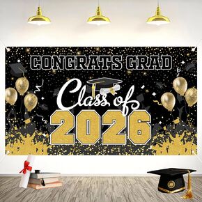 Class of 2026 Graduation Decorations Banner Maroon, Burgundy Fabric Backdrop (Not Plastic), Congrats Grad Photo Background with Grommets for High School College Party Supplies (63x35 Inch) in Saudi Arabia