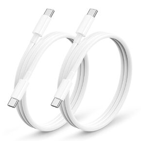 كابل USB C إلى USB C بطول 3أقدام، كابل شاحن USB من النوع C بقدرة 60 وات شحن سريع بطول 3 أقدام USBC إلى سلك USBC لهاتف iPhone 17 16 15 Pro Max وSamsung Galaxy S25 S24 وMoto LG وGoogle Pixel وiPad Air 4 (أبيض) in Kuwait
