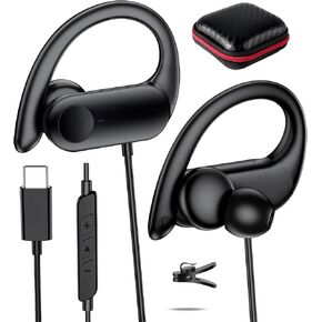 سماعات أذن USB C فوق الأذن سلكية لأجهزة Samsung S26 Ultra S25 FE S24 A17 A16 A36 HiFi Stereo HD Mic داخل الأذن عزل الضوضاء سماعة أذن من النوع C لهاتف iPhone 17 Pro Max 16e 16 15 Pixel 10a 9a in Kuwait