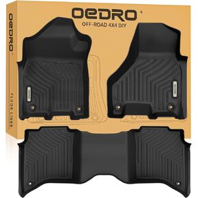 سجادات أرضية OEDRO متوافقة مع 2019-2024 Ram 2500/3500 Crew Cab مع دلو الصف الأول أو مقاعد البدلاء، تتضمن بطانات أرضية الصف الأول والثاني، تناسب مخصص TPE بطانات السيارة لجميع الأحوال الجوية، أسود in Kuwait