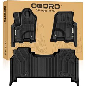 سجادات أرضية OEDRO متوافقة مع 2019-2024 Ram 2500/3500 Crew Cab مع دلو الصف الأول أو مقاعد البدلاء، تتضمن بطانات أرضية الصف الأول والثاني، تناسب مخصص TPE بطانات السيارة لجميع الأحوال الجوية، أسود in Kuwait