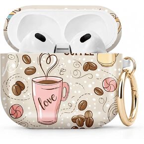 Compatible with Airpod 4 Case,TPU Cute Pattern Protective, Shockproof Anti Scratch Case with Keychain Ring, Supports Wireless Charging(Heart Dots Background Art) in Kuwait