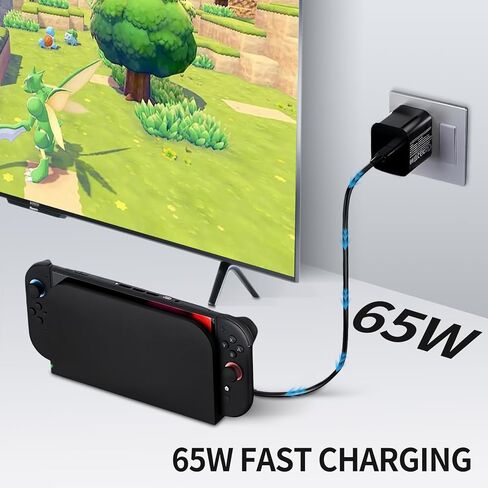 KairvTei for Switch 2 Dock with 65W Charger & HDMI Cable, Portable TV Docking Station Replacement with 4K@120Hz HDMI Adapter/2 USB Port/Type C Port in Kuwait