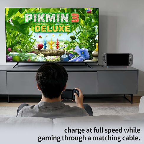 KairvTei for Switch 2 Dock with 65W Charger & HDMI Cable, Portable TV Docking Station Replacement with 4K@120Hz HDMI Adapter/2 USB Port/Type C Port in Kuwait