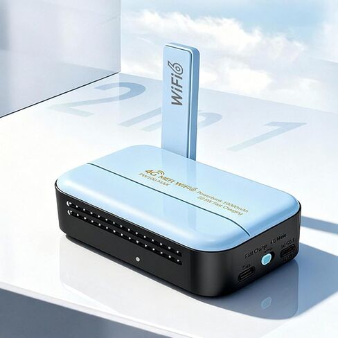 Portable Wireless Internet, 6 Mobile Hotspot 4G LTE Router, 10000mAh Battery Router with Fast Charging SIM Card Slot in Kuwait