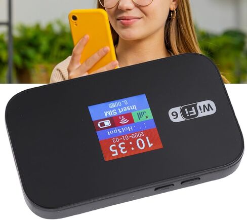 جهاز التوجيه المحمول Cuifati 4G، نقطة اتصال واي فاي محمولة مع بطارية 3000 مللي أمبير في الساعة للسفر والمكتب والمنزل، ويدعم فتحة بطاقة SIM 10 أجهزة (معيار الولايات المتحدة) in Kuwait