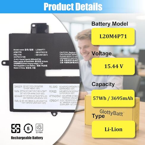 استبدال بطارية L20C4P71 L20M4P71 لجهاز Lenovo ThinkPad X1 Carbon 9th 10th 11th Gen، ThinkPad X1 Yoga 6th 7th Gen 2021 2022 2023 Series بطارية كمبيوتر محمول SB10T83216 5B10W13973 57Wh in Kuwait