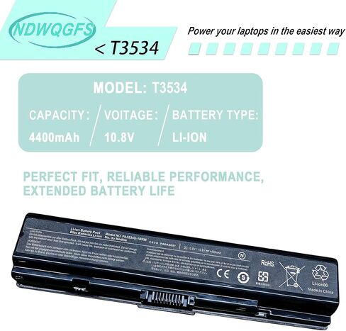 PA3534U-1BRS Laptop Battery Replacement for Toshiba Satellite A200 A210 A300 A350 A355 L300 L200 L505 L555 PA3533U-1BRS PA3533U-1BAS PA3534U-1BAS PA3535U-1BAS in Kuwait