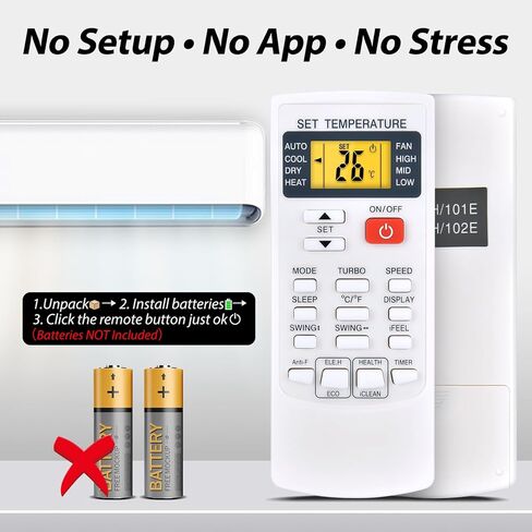 جهاز تحكم عن بعد بديل جديد لـ COSTWAY، Della، YITAHOME، Albott، GLACER، JustSmart، RELAX4LIFE، SIMOE، DORTALA، PETSITE Mini Split Air Conditioner (وحدتي فهرنهايت ودرجة مئوية) in Kuwait