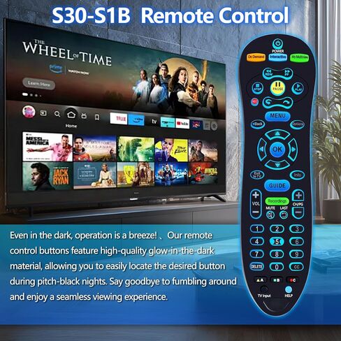 جهاز التحكم عن بعد S30-S1B لجهاز الاستقبال والتلفزيون AT&T U-Verse، متوافق مع صناديق كابل استقبال نظام AT&T U-Verse ISB7005 وISB7000، مع وظيفة الإضاءة الخلفية، ضمان لمدة عامين in Kuwait