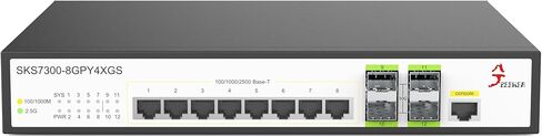 محول مُدار ذو 12 منفذًا بسرعة 2.5 جيجابت L2 | 8X 2.5G RJ45 + 4X 10G SFP+ | شبكة محلية ظاهرية (VLAN)، جودة الخدمة (QoS)، IGMP، SNMP | إدارة الويب/CLI | حامل معدني in Kuwait