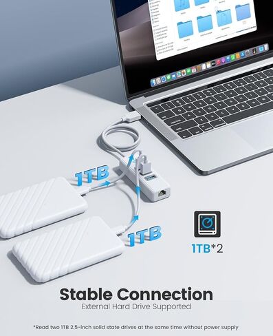 USB Hub Ethernet، 4 منافذ USB 3.0 مع كابل 6FT، محول USB-A إلى جيجابت إيثرنت مع 3 محاور USB 3.0 للكمبيوتر المحمول، محور USB مع RJ45 10/100/1000 جيجابت in Kuwait