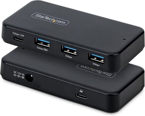 StarTech 4-Port USB-C and USB-A Hub, 5Gbps, Self-Powered, 2-in-1 Host Adapter Cable, 1x USB-C and 3X USB-A (1x BC 1.2), 36W Power Adapter Incl., MacBook and Windows in Kuwait
