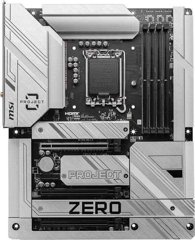 MSI Z790 Project Zero Gaming Motherboard (Support 14th/13th/12th Gen Intel Processors, LGA 1700, DDR5, PCIe 5.0, M.2 Slots, 2.5Gbps LAN, USB 3.2 Gen2, HDMI/DP, Wi-Fi 7, Bluetooth 5.4, ATX) (Renewed) in Kuwait
