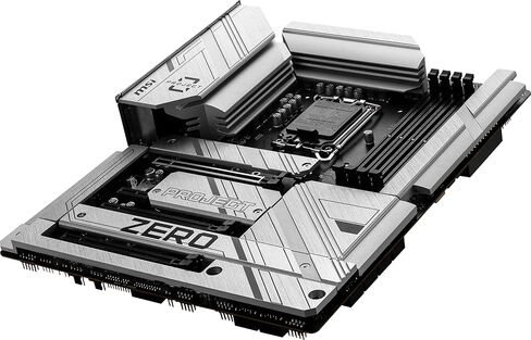 MSI Z790 Project Zero Gaming Motherboard (Support 14th/13th/12th Gen Intel Processors, LGA 1700, DDR5, PCIe 5.0, M.2 Slots, 2.5Gbps LAN, USB 3.2 Gen2, HDMI/DP, Wi-Fi 7, Bluetooth 5.4, ATX) (Renewed) in Kuwait