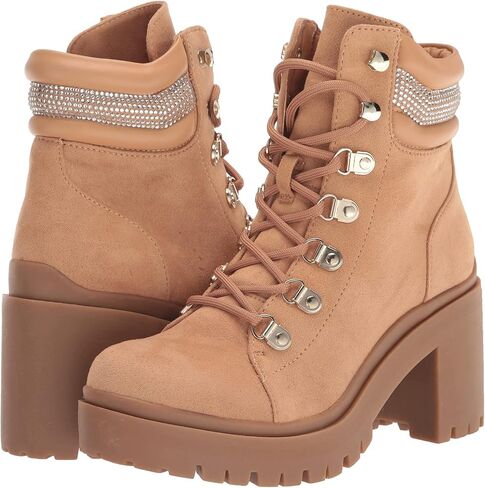 Nine West Women's QWORK Ankle Boot, Tan, 6.5 in Saudi Arabia