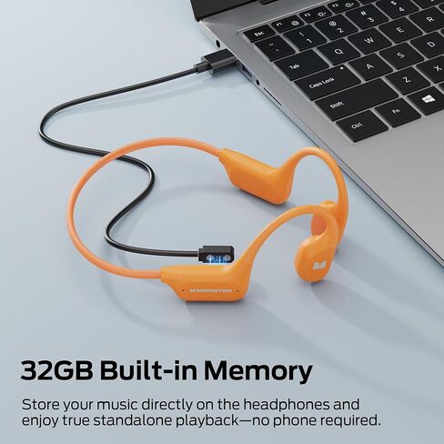 Monster Open Ear BC300 Sport Headphones, Wireless Bone Conduction Headphones Bluetooth 6.0, IPX8 Waterproof, 32GB Built-in Memory, 10-Hour Battery Life for Running, Cycling, Outdoor Sports in Kuwait