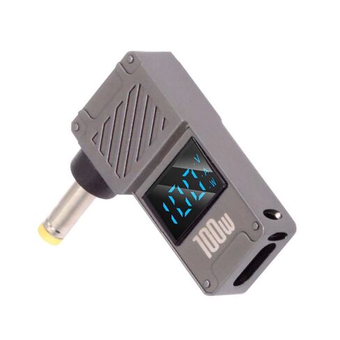 محول USB C إلى DC، USB C أنثى إلى DC 4.5x3.0mm HP Barrel Jack Plug PD 100W محول شحن سريع للكمبيوتر المحمول مع عرض القوة الكهربائية in Kuwait