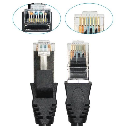2 قطعة كابل تمديد إيثرنت Cat6 1FT، RJ45 ذكر إلى أنثى لوحة إيثرنت مع كابل محمي تمديد لولبي، التوافق Cat5e، Cat5، للكمبيوتر الشخصي، الكمبيوتر المحمول، جهاز التوجيه، التلفزيون الذكي، محول الشبكة إلخ in Kuwait