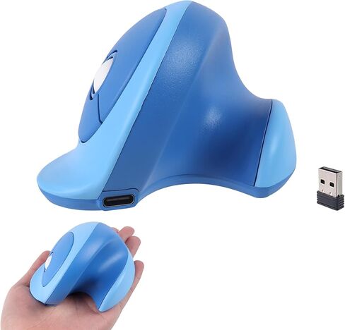 ماوس لاسلكي ماوس عمودي مريح مع بلوتوث وجهاز استقبال USB 2.4 جيجا هرتز 3 أزرار قابلة لإعادة الشحن صامت محمول USB بصري الفئران اللاسلكية لأجهزة الكمبيوتر المحمول والكمبيوتر المكتبي والكمبيوتر اللوحي للأطفال والكبار (أرجواني) in Kuwait
