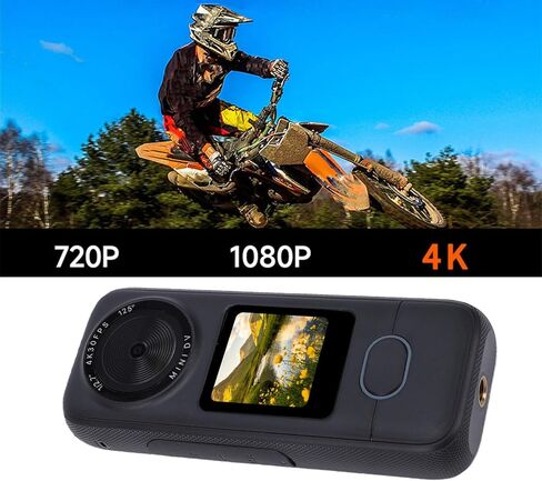 EBTOOLS 4K Portable Action Camera, 64MP 125 Degree Wide Angle Water Proof Sports Camera with 1.4 Inch Touchscreen and APP Connection, for Outdoor Sports Diving Cycling in Kuwait