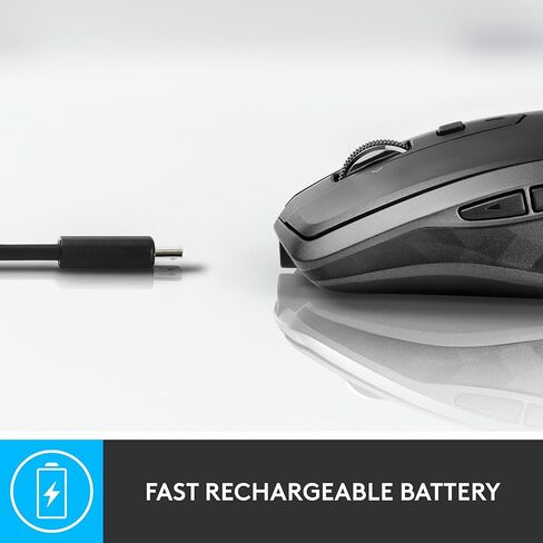 Logitech MX Anywhere 2S Bluetooth Edition Compact Wireless Mouse, No USB Receiver - Use on Any Surface, Rechargeable, Control up to 3 Apple Mac and Windows Computers and Laptops (Renewed) in Kuwait