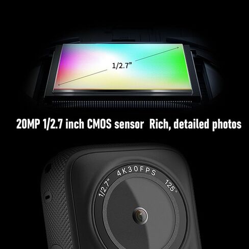 EBTOOLS 4K Portable Action Camera, 64MP 125 Degree Wide Angle Water Proof Sports Camera with 1.4 Inch Touchscreen and APP Connection, for Outdoor Sports Diving Cycling in Kuwait