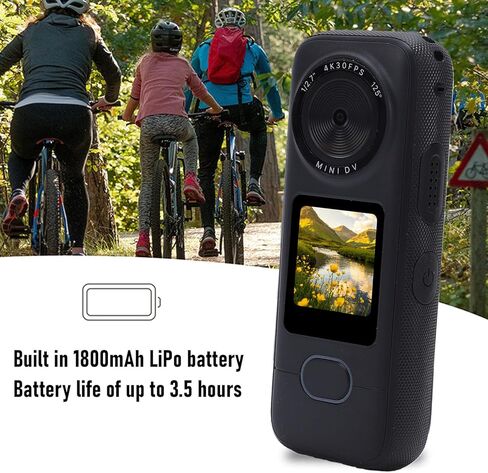 EBTOOLS 4K Portable Action Camera, 64MP 125 Degree Wide Angle Water Proof Sports Camera with 1.4 Inch Touchscreen and APP Connection, for Outdoor Sports Diving Cycling in Kuwait