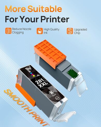 20 Pack 280XXL 281XXL Ink Cartridges Replacement for Canon 280 281 Ink cartridges PGI280XXL CLI281XXL Compatible with PIXMA TR8620a TR8520 TR8620 TR8600 TR7520 TS6120 TS6220 TS9120 TS8220 TS6320 in Kuwait