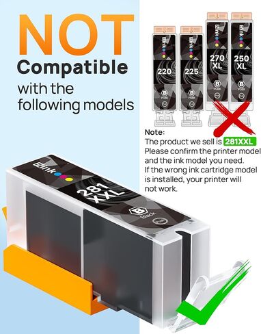 20 Pack 280XXL 281XXL Ink Cartridges Replacement for Canon 280 281 Ink cartridges PGI280XXL CLI281XXL Compatible with PIXMA TR8620a TR8520 TR8620 TR8600 TR7520 TS6120 TS6220 TS9120 TS8220 TS6320 in Kuwait