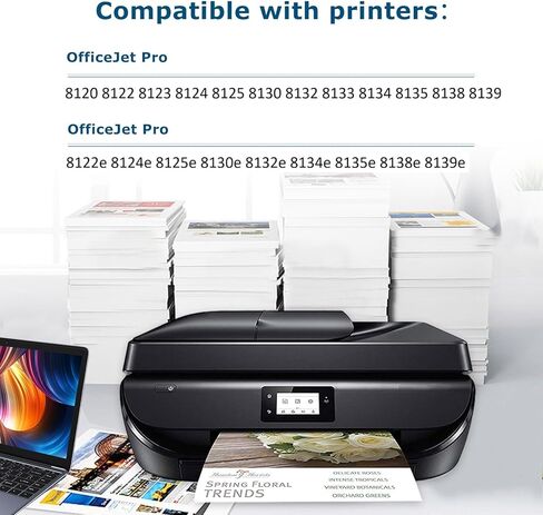 خراطيش حبر 923XL (923e) مناسبة لطابعات HP OfficeJet Pro 8130e 8135e 8125e بديلة لطابعات 923 e XL لـ HP923 8122e 8138e 8139e 8125e 8124 8124e 8130 8132e 8134e أسود سماوي أرجواني أصفر 4 عبوات in Kuwait