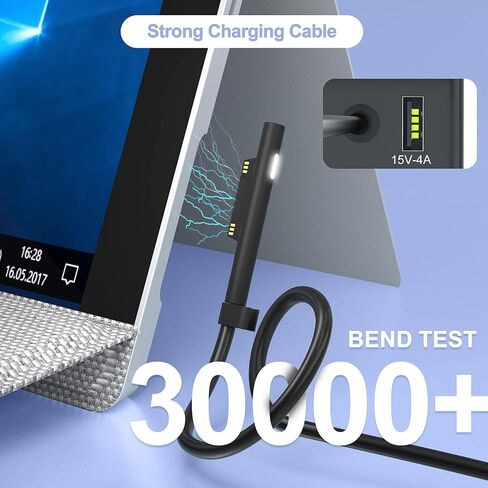 65W Charger Compatible for Surface Pro 9, 8, 7+, 7, 6, 5, 4, 3, X, Compatible for Windows Surface Laptop 6, 5, 4, 3, 2, 1, Surface Book Go Tablet Power Cord in Kuwait