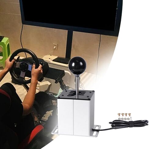 CALANDIS™ PC USB H Gear Shifter Accessories PC USB Simulator Shifter for G920 T300 7 Gear White | Controllers & Attachments | Video Game Accessories in Kuwait
