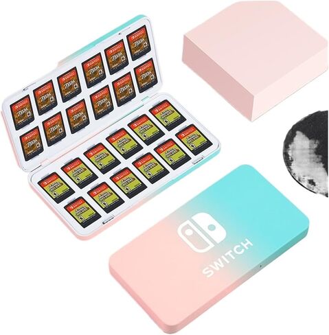24 Game Card Case Storage Box Holder Cover Fit for Nintendo Switch OLED lite Magnetic Protective Soft Lining Portable Accessories(Klein Blue) in Kuwait