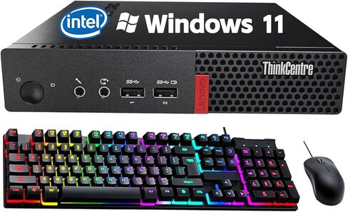 كمبيوتر مكتبي صغير Lenovo ThinkCentre M910q، Core i5-6500T (2.5 جيجا هرتز-3.4 جيجا هرتز)، ذاكرة الوصول العشوائي DDR4 سعة 8 جيجا بايت، SSD 256 جيجا بايت، واي فاي، USB، لوحة مفاتيح وماوس سلكية، Windows 11 Home (متجدد) in Kuwait