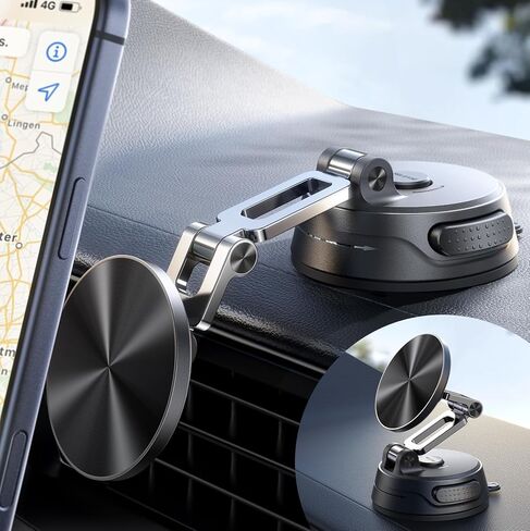 حامل سيارة JOYROOM لهاتف iPhone، [ثلاثي الطي] حامل سيارة MagSafe iPhone، [قاعدة شفط Pro+Gel] حامل سيارة iPhone يدور 360 درجة، مغناطيس قوي لهاتف iPhone 17 Pro Max والسلاسل الأخرى [ليس للشحن] in Kuwait